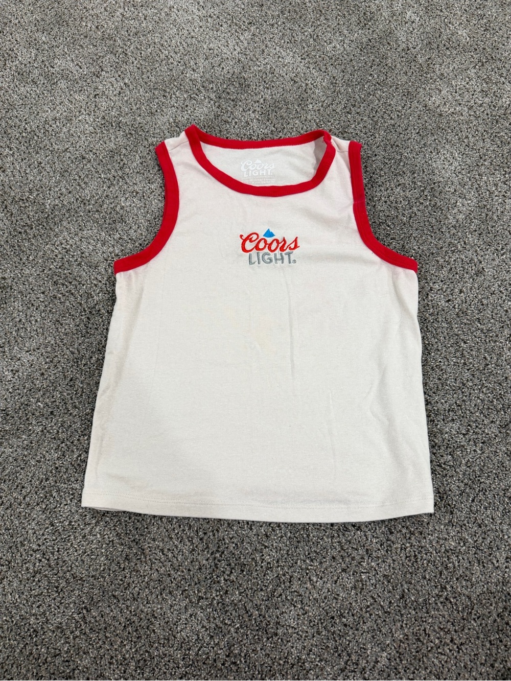 Hybrid Apparel White Tank Top with Red Trim & Logo - Kids